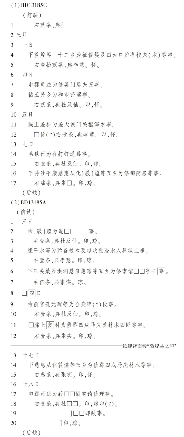 文章标题-3 国图藏唐天宝年间敦煌县印历考——兼论唐代县级的司士类政务运作