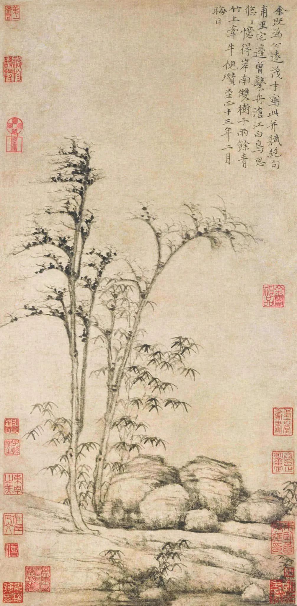 倪瓒如此相似的两幅竹石图，孰真孰假？