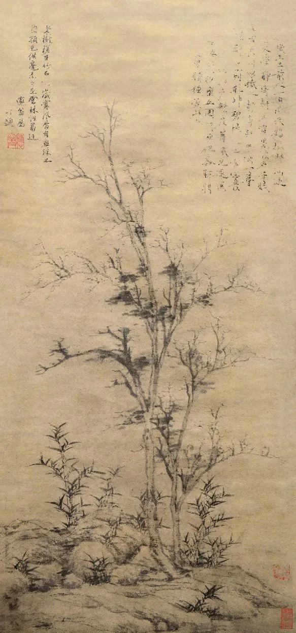 倪瓒如此相似的两幅竹石图，孰真孰假？