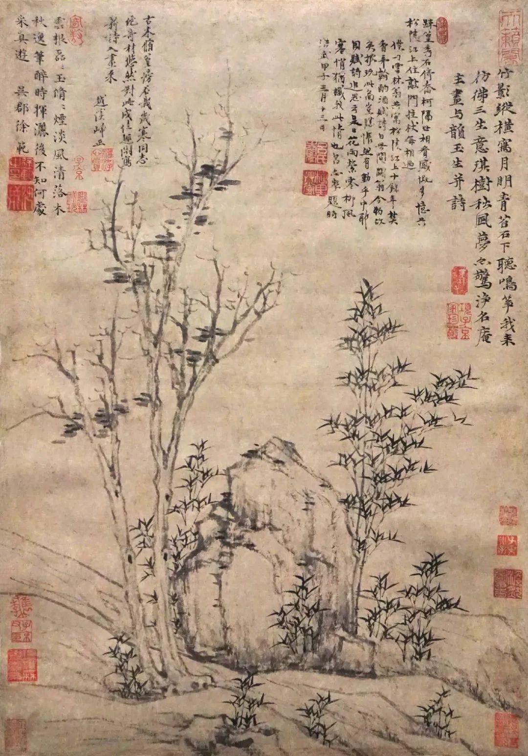 倪瓒如此相似的两幅竹石图，孰真孰假？