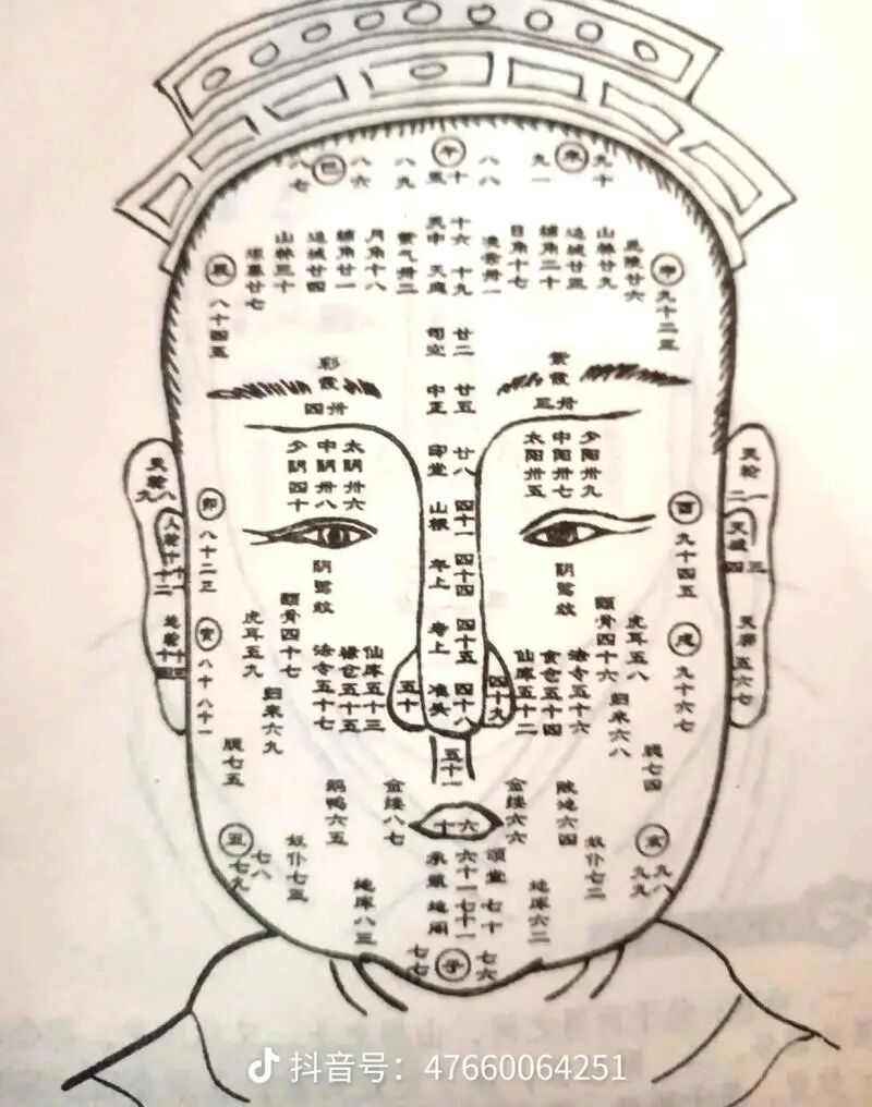 面相十三行：人脸的中轴线，富贵贫贱