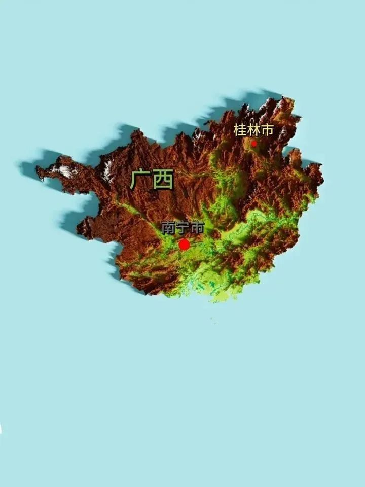 风水研究：全国各省立体地形图