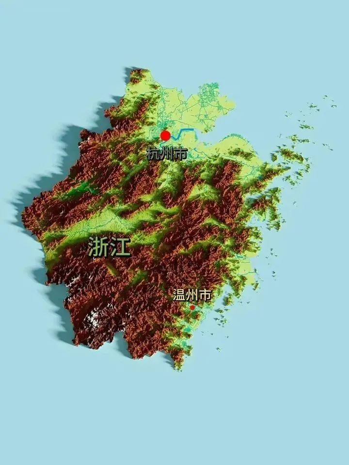 风水研究：全国各省立体地形图
