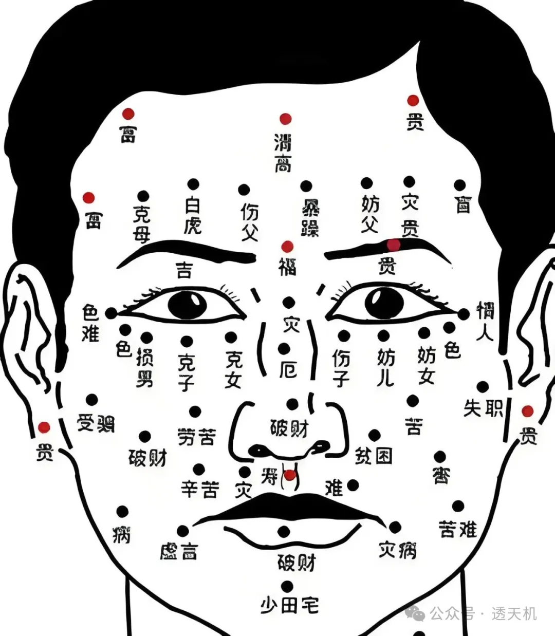 麻衣神相男人全身痣相图解