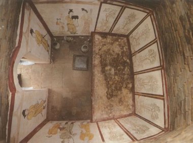 太原唐代赫连山墓“树下人物图”考